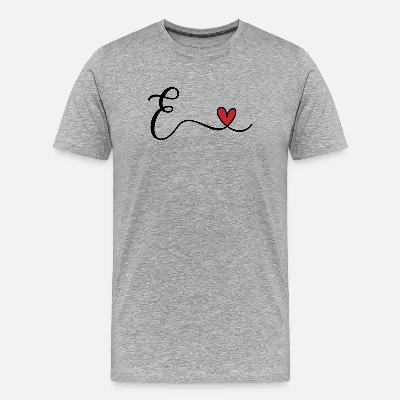 Letter E Monogram - Men's Premium Organic T-Shirt - heather grey