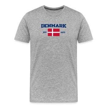 Danemark - Dänemark - Fondé en 1625 - Drapeau - Drapeau - T-shirt bio Premium Homme - gris chiné - Devant - Damien (186cm)