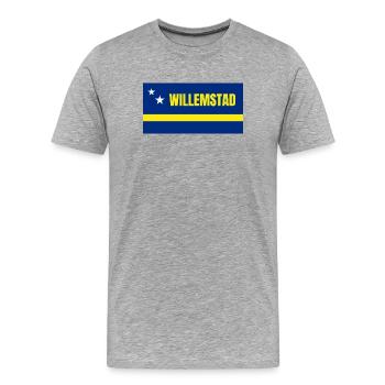 Willemstad in Curaçao Flag - Men's Premium Organic T-Shirt - heather grey - Front - Damien (186cm)