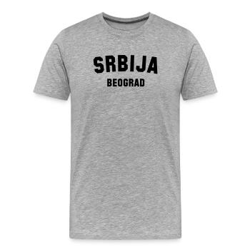 BEOGRAD Belgrad Belgrade Serbien Serbie - T-shirt bio Premium Homme - gris chiné - Devant - Damien (186cm)