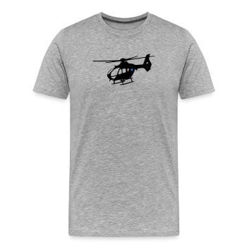Notarzthubschrauber - Männer Premium Bio T-Shirt - Grau meliert - Vorne - Damien (186cm)
