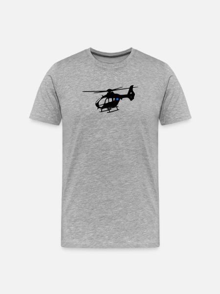 Notarzthubschrauber - Männer Premium Bio T-Shirt - Grau meliert