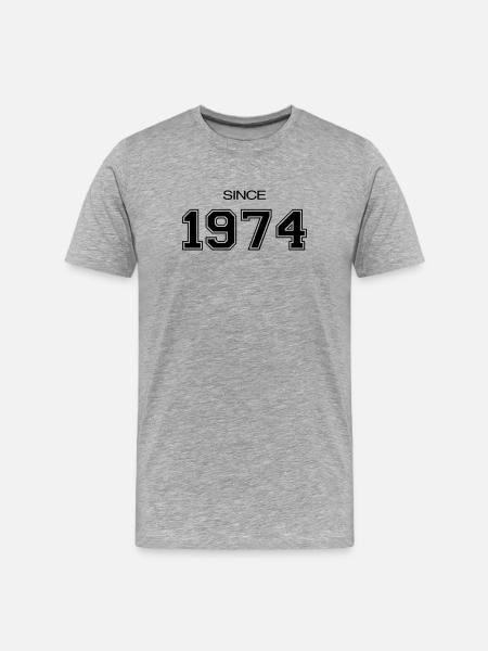 1974 birthday gift - Men's Premium Organic T-Shirt - heather grey
