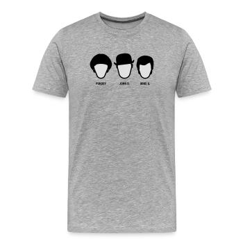 Chapeau Melon (S-05-P-JS-MG) - T-shirt bio Premium Homme - gris chiné - Devant - Damien (186cm)