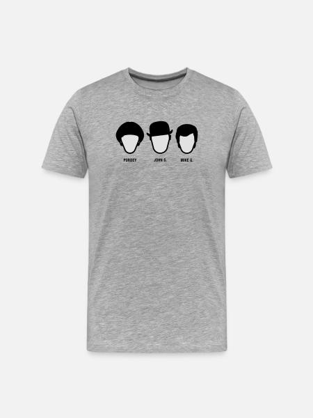 Chapeau Melon (S-05-P-JS-MG) - T-shirt bio Premium Homme - gris chiné