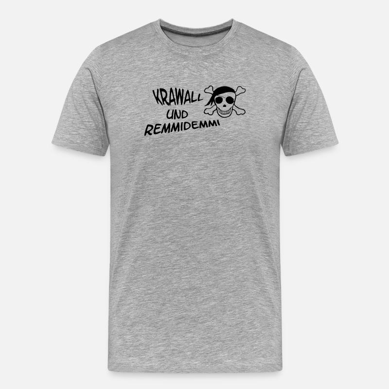 Krawall und Remmidemmi - Männer Premium Bio T-Shirt - Grau meliert