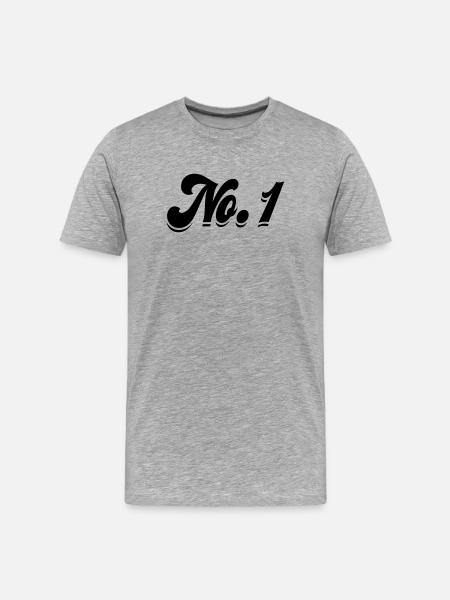 6061912 122176244 No 1 - Men's Premium Organic T-Shirt - heather grey