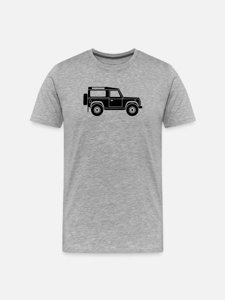 Defender D90 - Männer Premium Bio T-Shirt - Grau meliert