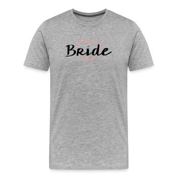 Bride Herz Junggesellenabschied Hochzeit - Männer Premium Bio T-Shirt - Grau meliert - Vorne - Damien (186cm)