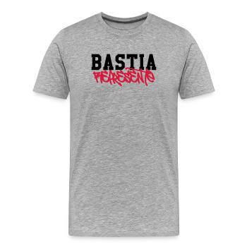 Bastia Représente - T-shirt bio Premium Homme - gris chiné - Devant - Damien (186cm)