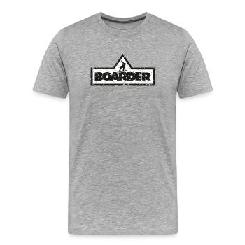 Boarder Cadre Blanc 2C - T-shirt bio Premium Homme - gris chiné - Devant - Damien (186cm)
