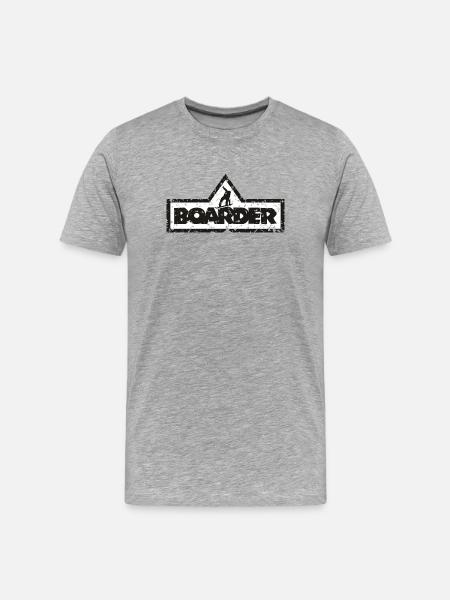 Boarder Frame White 2C - Men's Premium Organic T-Shirt - heather grey
