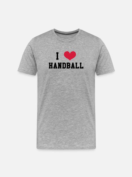 I Love Handball - Men's Premium Organic T-Shirt - heather grey