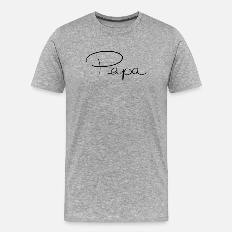 Papa - Männer Premium Bio T-Shirt - Grau meliert