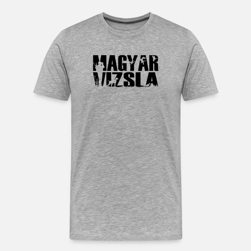 Jagdhund Magyar Viszla - Männer Premium Bio T-Shirt - Grau meliert