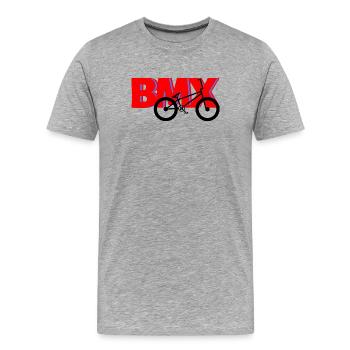 BMX Streetwear Shirt – Urban Style - Männer Premium Bio T-Shirt - Grau meliert - Vorne - Damien (186cm)