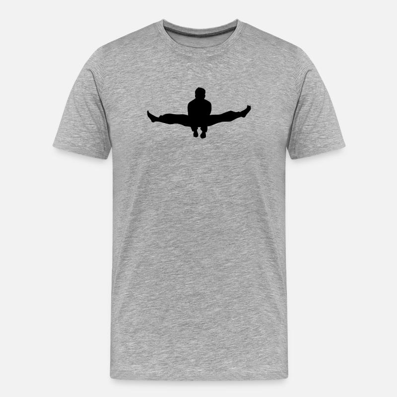 Karate oder Taekwondo Double Kick Schatten - Männer Premium Bio T-Shirt - Grau meliert
