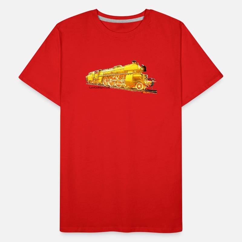 Dampflok 18 323 Männer Premium Bio T-Shirt