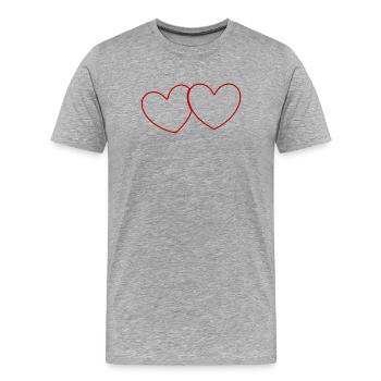 Saint-Valentin, Saint-Valentin, Saint-Valentin - T-shirt bio Premium Homme - gris chiné - Devant - Damien (186cm)