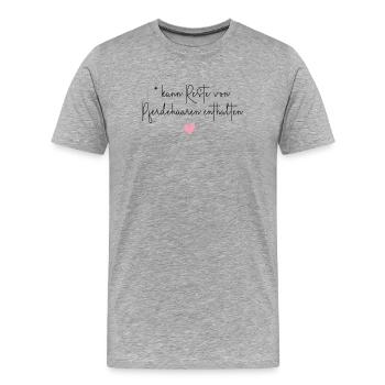Pferd Reiten Pferdehaar Pferde lustig Geschenk - Männer Premium Bio T-Shirt - Grau meliert - Vorne - Damien (186cm)