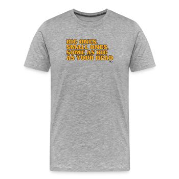 Big ones, small ones, some as big as your head! - Men's Premium Organic T-Shirt - heather grey - Front - Damien (186cm)