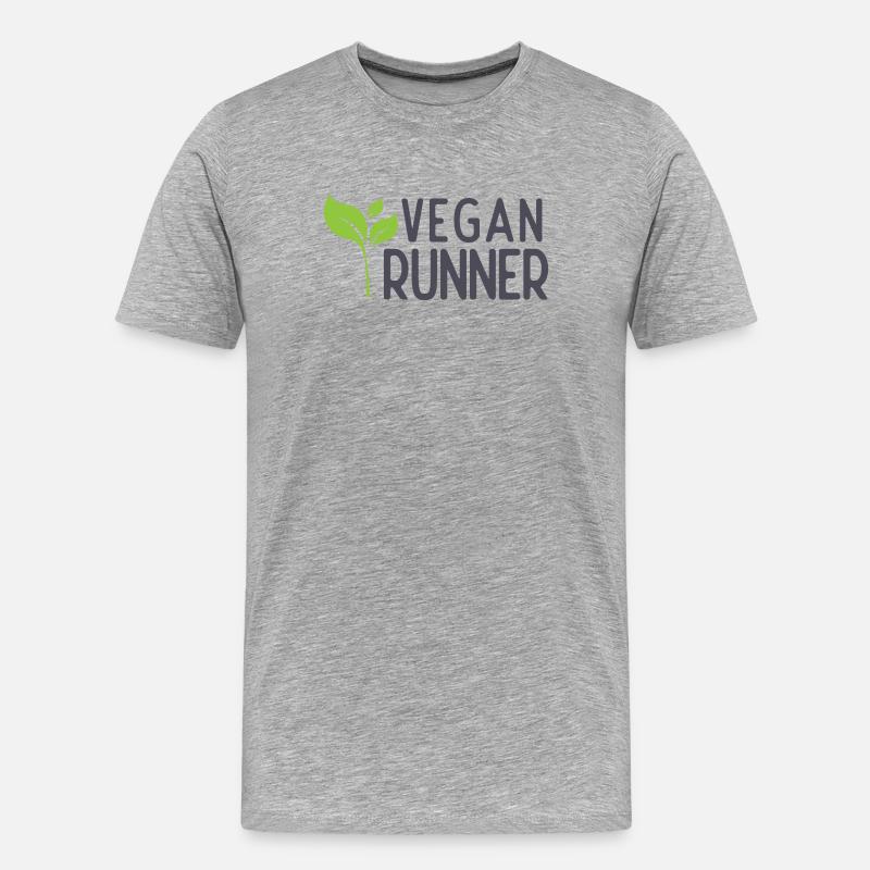 Veganer Läufer - Männer Premium Bio T-Shirt - Grau meliert