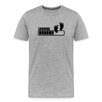 Baby charging - Men's Premium Organic T-Shirt - heather grey - Front - Damien (186cm)