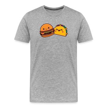 Burgers and kebabs - Men's Premium Organic T-Shirt - heather grey - Front - Damien (186cm)