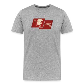 Lenin Saw Flag - Men's Premium Organic T-Shirt - heather grey - Front - Damien (186cm)