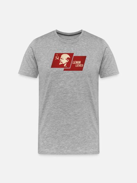 Lenin Lever Flag - Men's Premium Organic T-Shirt - heather grey