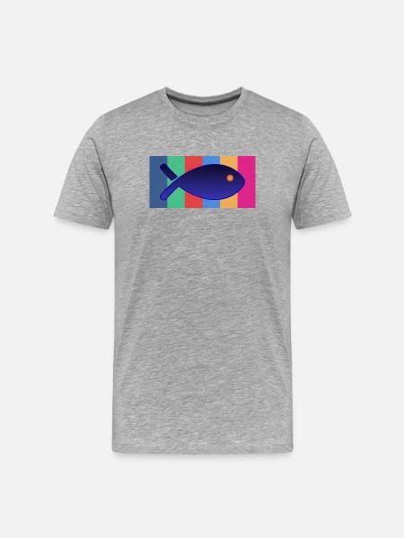 fish - Men's Premium Organic T-Shirt - heather grey