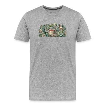 living close to nature with a tiny house in the forest - Men's Premium Organic T-Shirt - heather grey - Front - Damien (186cm)