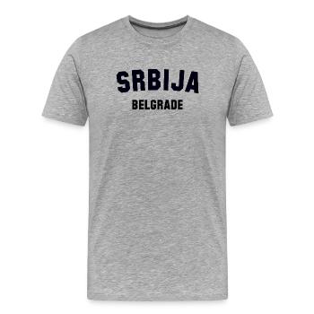 BELGRADE Serbia Serbien - Männer Premium Bio T-Shirt - Grau meliert - Vorne - Damien (186cm)
