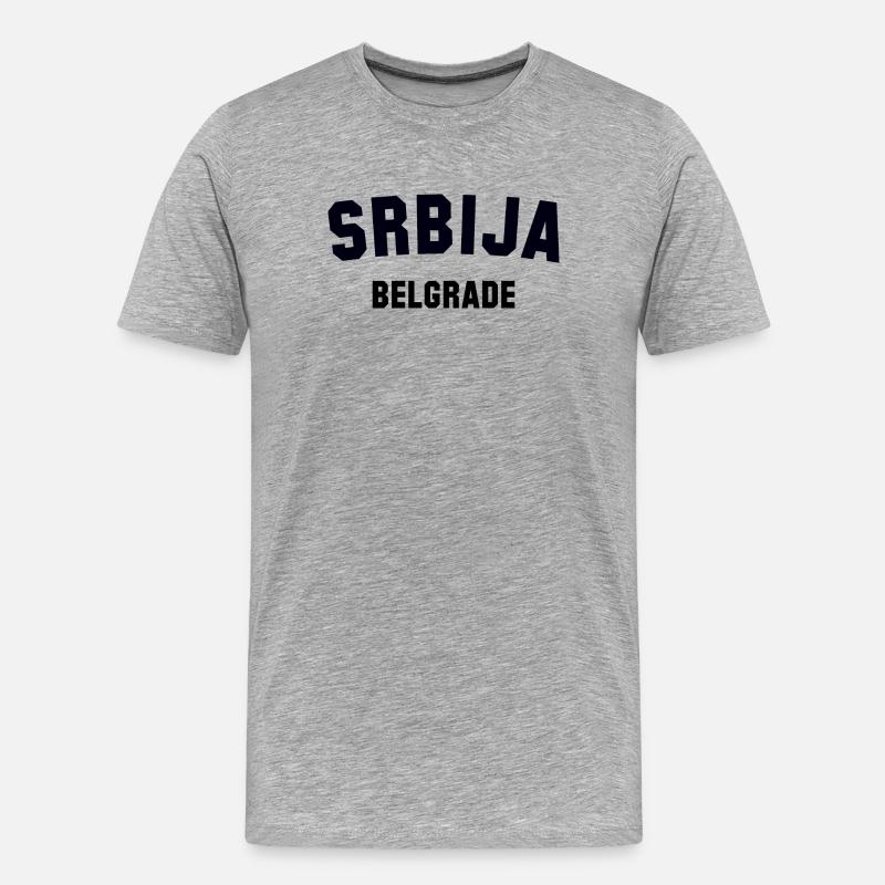 BELGRADE Serbia Serbien - Männer Premium Bio T-Shirt - Grau meliert