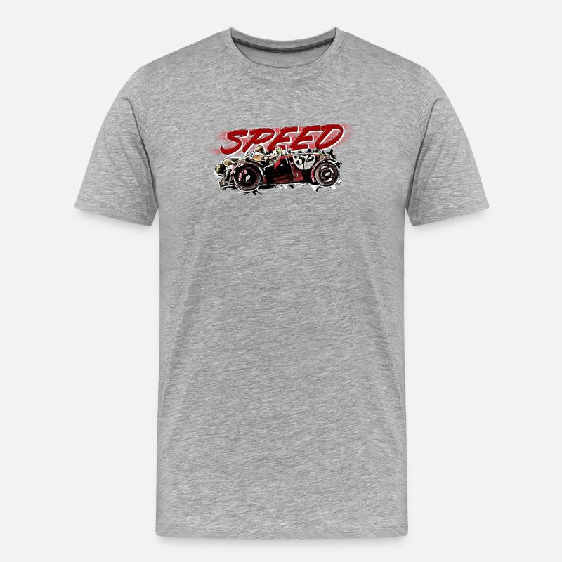 Oldtimer - Speed - Männer Premium Bio T-Shirt - Grau meliert