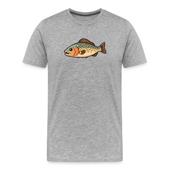 Truite - T-shirt bio Premium Homme - gris chiné - Devant - Damien (186cm)