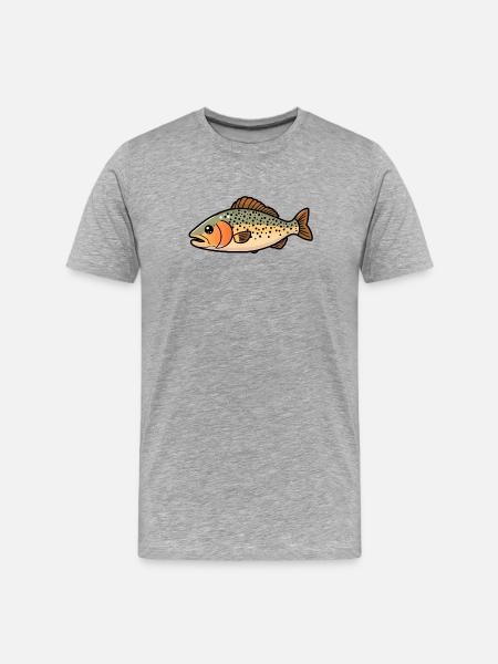 Forelle Fisch - Männer Premium Bio T-Shirt - Grau meliert