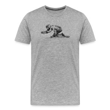 Longboard  - Männer Premium Bio T-Shirt - Grau meliert - Vorne - Damien (186cm)