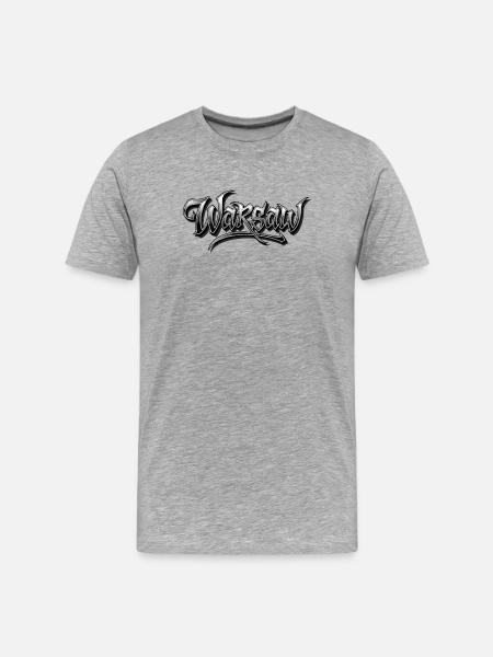 Warsaw Graffiti Art Design - Men's Premium Organic T-Shirt - heather grey