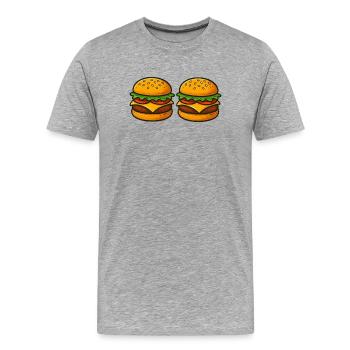 Hamburgers for food fans - Men's Premium Organic T-Shirt - heather grey - Front - Damien (186cm)