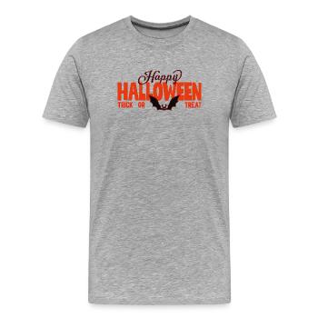 Joyeux Halloween Trick or Treat - T-shirt bio Premium Homme - gris chiné - Devant - Damien (186cm)