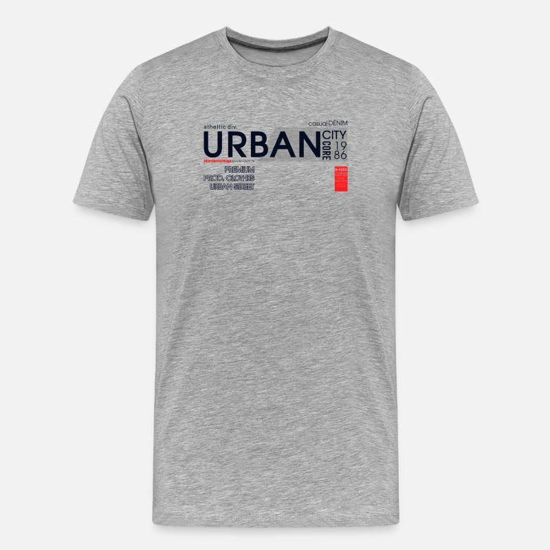 Urbane Denim-Skyline - Männer Premium Bio T-Shirt - Grau meliert