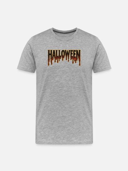 Halloween Dripping Gold Lettering - Men's Premium Organic T-Shirt - heather grey