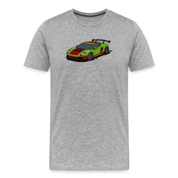 Neon Lime Sportscar Burst - Men's Premium Organic T-Shirt - heather grey - Front - Damien (186cm)