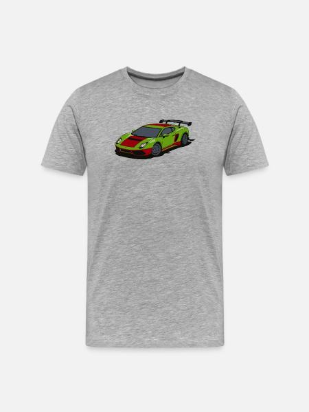 Neon Lime Sportscar Burst - Men's Premium Organic T-Shirt - heather grey