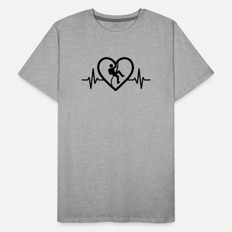 Klettern Herz Männer Premium Bio T-Shirt