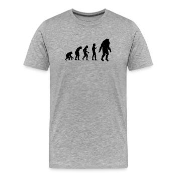Bigfoot Sasquatch Cache-cache Dictons - T-shirt bio Premium Homme - gris chiné - Devant - Damien (186cm)