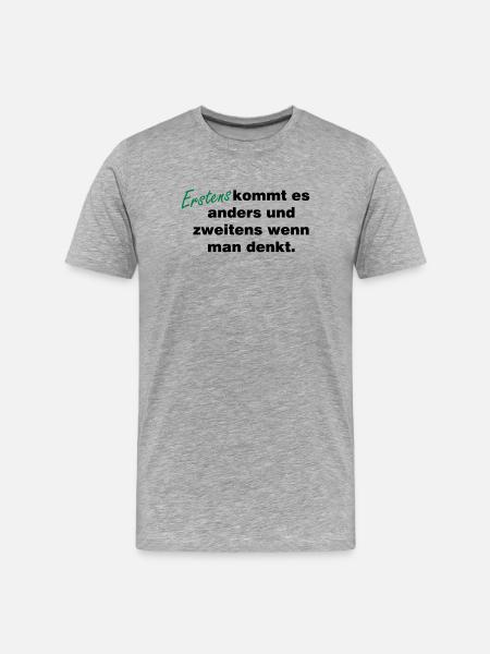 Wenn_man_denkt - Men's Premium Organic T-Shirt - heather grey