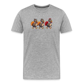 Thanksgiving Truthahn Baby - Männer Premium Bio T-Shirt - Grau meliert - Vorne - Damien (186cm)