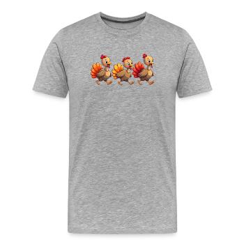 Thanksgiving Truthahn Baby - Männer Premium Bio T-Shirt - Grau meliert - Vorne - Damien (186cm)